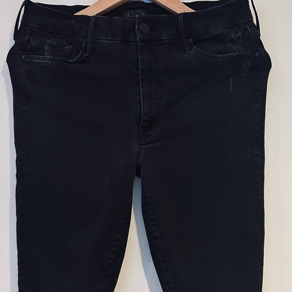 Mother Denim - The Looker, Ankle Fray - Black Size 30